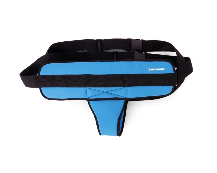 Fixačný pás na invalidný vozík s uchytením v rozkroku 53x53